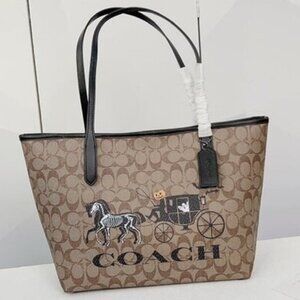 🎃🎃COACH City Tote Bag with Halloween Carriage Bag Party